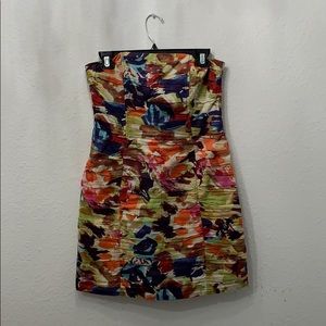 Strapless floral bodice dress